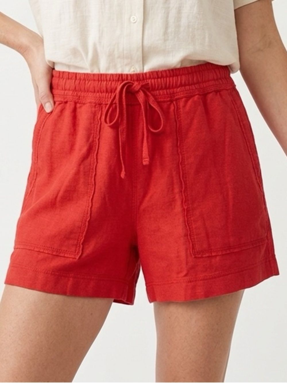 SUNDANCE | Light Red Casual Drawstring Waist Pull On Shorts Women’s Size Small